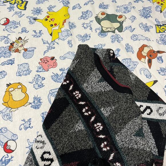 Vintage 80s Impact Black Pattern Leather Sweater - Picture 3 of 4